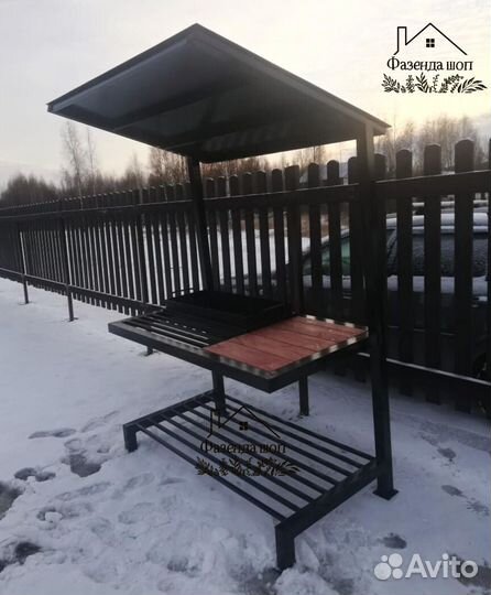 Мангал лофт с печью под казан