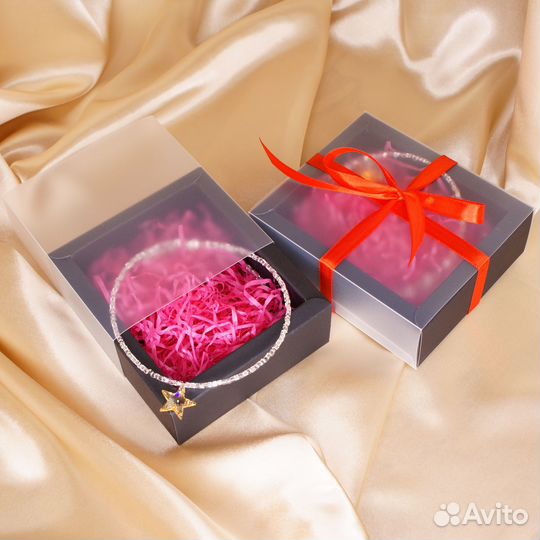 Чокер на мемори проволоке с кристаллом Swarovski