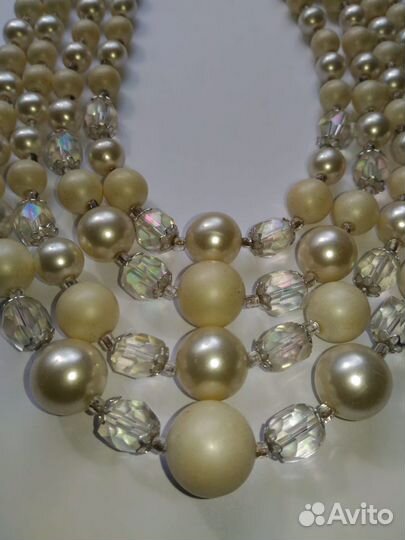 Винтаж: Бусы 4-рядные. japan. 60-е годы