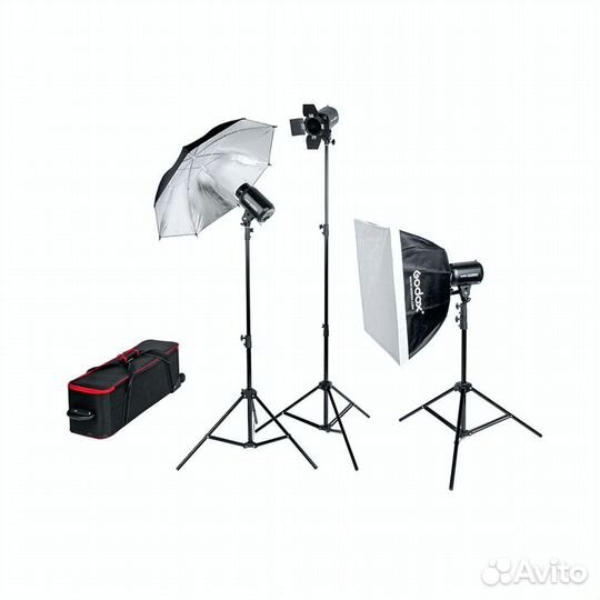 Комплект с тремя моноблоками Godox E250-D