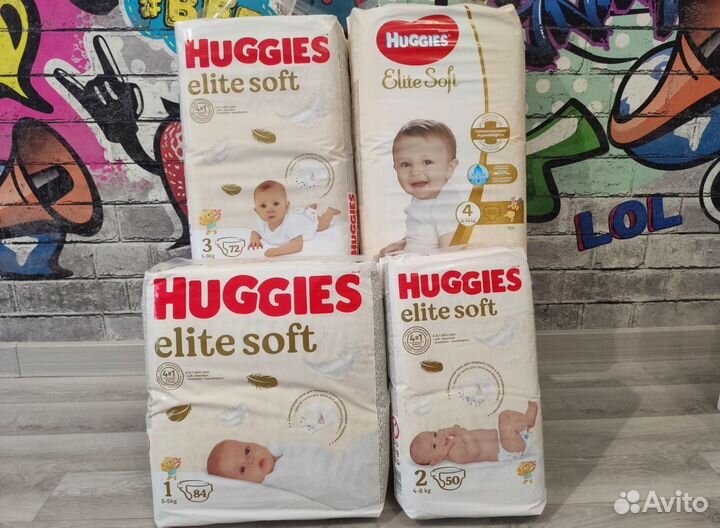 Подгузники (памперсы) Huggies elite soft