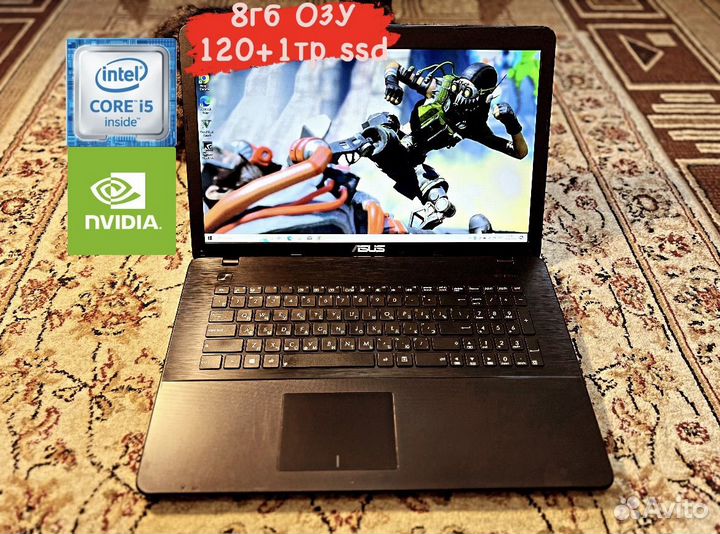 Игровой Ноутбук 17,3 Asus i5-4210u/GeForce 820 2гб