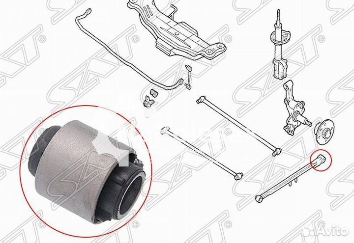 Сайлентблок задней продольной тяги mazda 323/famil