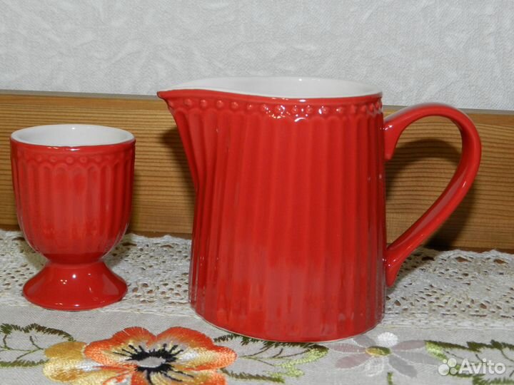 Молочник greengate alice 250 мл+подставка для яйца