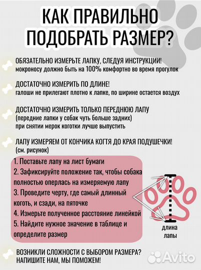 Носки для собак на липучках хl