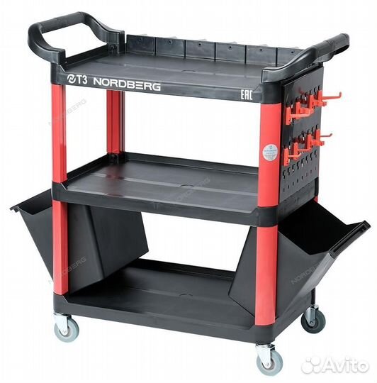 Тележка с пластиковыми полками nordberg T3