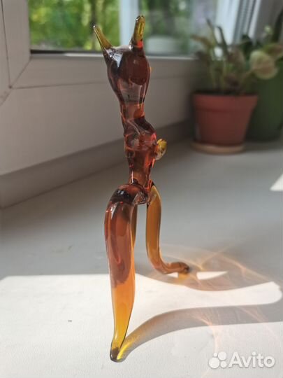 Фигурка лиса цветное стекло