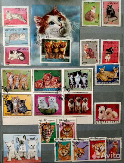 Почтовые марки Кошки,Собаки
