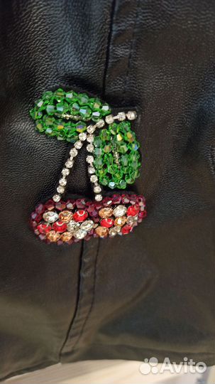 Кожаная куртка косуха для девочки 104-110