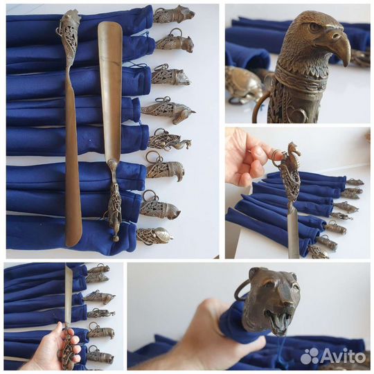 Бронзовая ложка для обуви ручной работы