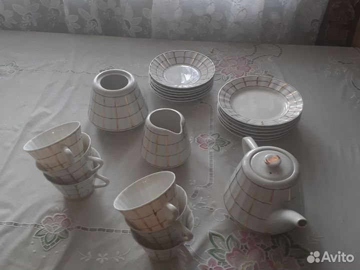 Фарфоровый чайный сервиз СССР на 6 персон