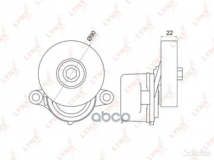 Натяжитель поликл. ремня с роликом PT-3042 lynx