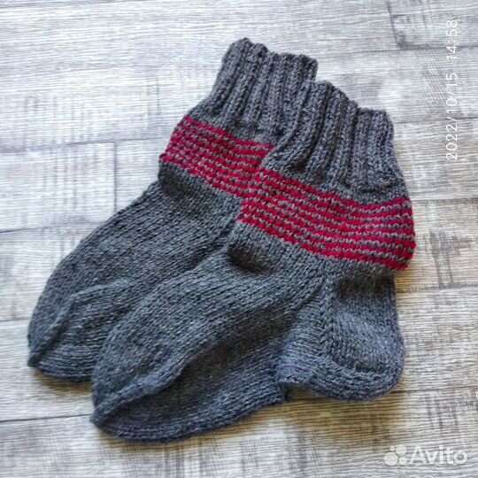 Шерстяные носки мужские ручная работа