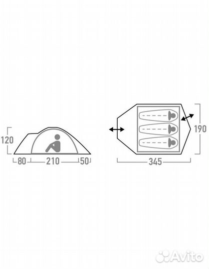 Палатка outventure cadaques 3