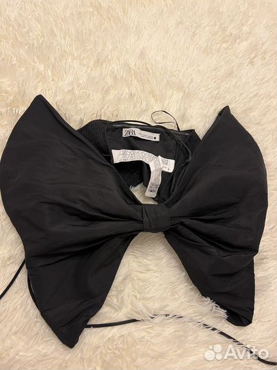 Топ черный Zara бант S эксклюзив