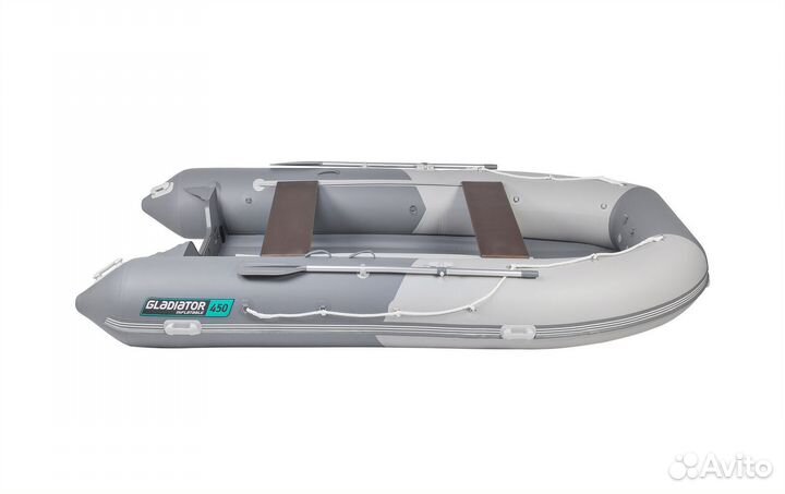 Надувная лодка gladiator E450S белый/серый