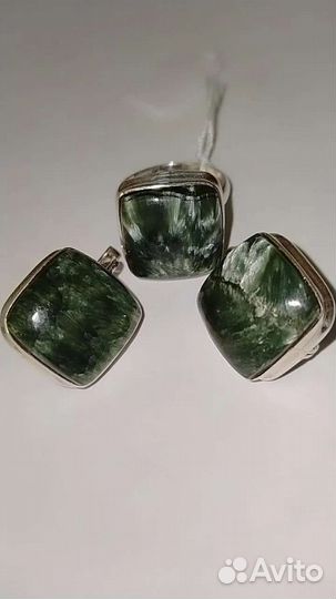 Серафинит, серебряный комплект