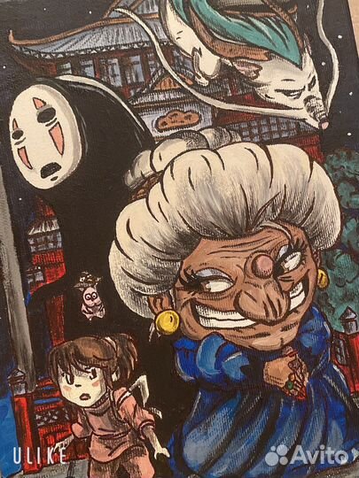 Картина акрилом аниме Унесенные призраками