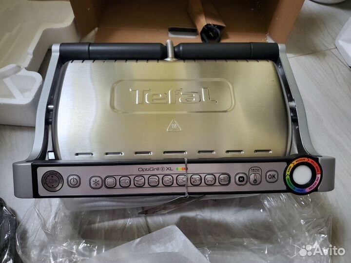 Гриль Tefal OptiGrill+ XL GC722, серебристый