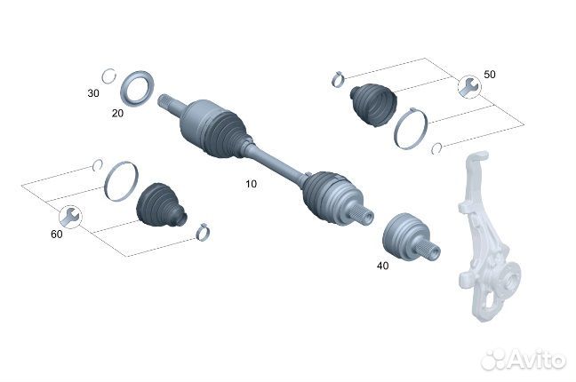 Вал приводной (Полуось) передний левый