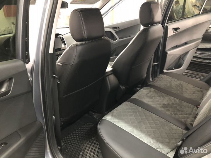 Чехлы на Hyundai Creta Алькантара Ромб