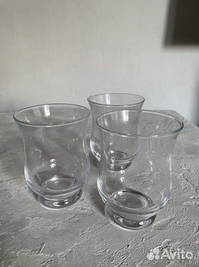 Стеклянные вазы подсвечники