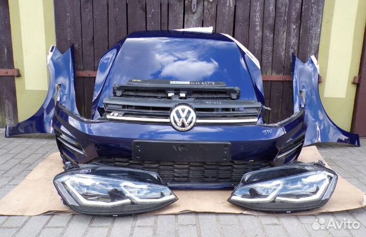 VW golf 7 R-line LC5B ноускат бампер капот фары