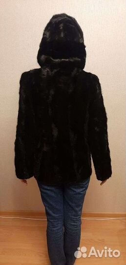 Шуба норковая с капюшоном