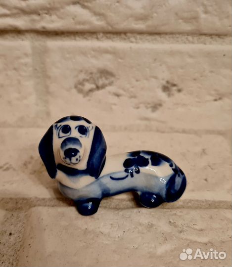 Такса фигурка гжель
