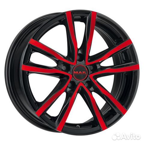 R16 5x112 6,5J ET45 D76 MAK Milano Black and Red
