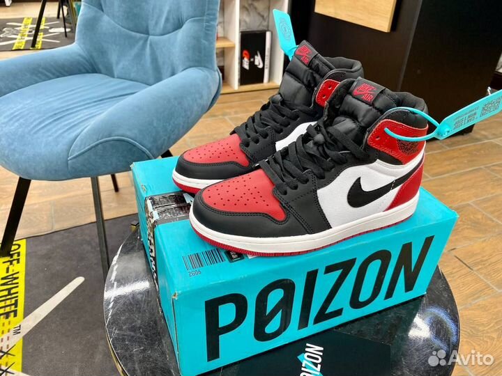 Кроссовки Air Jordan 1 Retro красные Poizon