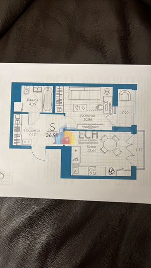 1-к. квартира, 37 м², 12/25 эт.