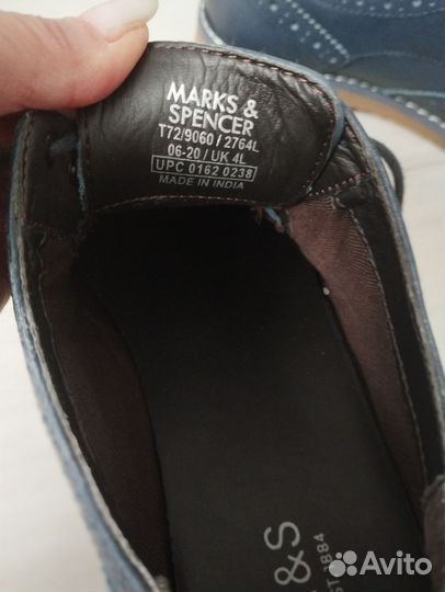 Броги, ботинки жен Marks & Spenser,37 оригинал