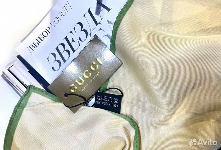 Платок шаль пашмина шарф Gucci - Синева