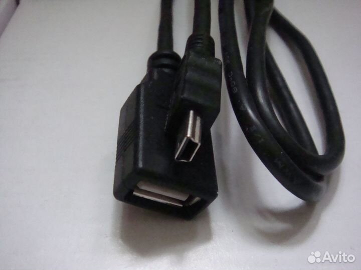 Кабель USB (f) - mini USB черный 0,8 м