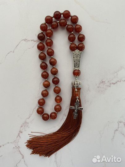 Четки Православие из камня Сердолик