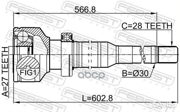 Шрус внутренний правый 27x30x28 2711XC60RH Febest