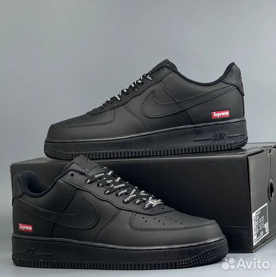 Кроссовки Nike Air Force 1 Supreme Черные