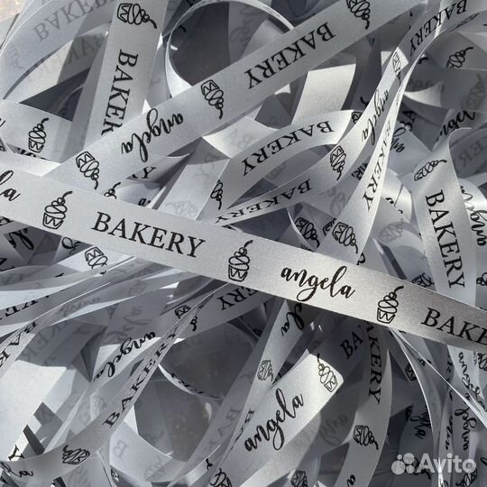 Лента сатиновая, логотип на ленте, ленты