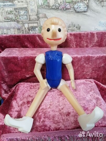 Игрушка Буратино дутый пластик СССР