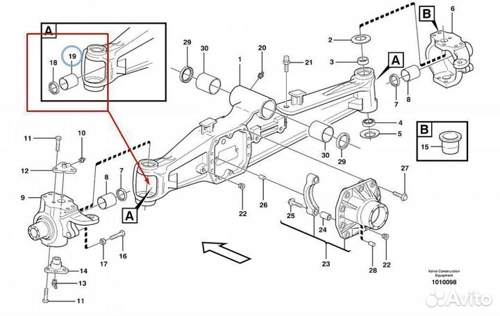109972 Втулка полуоси для экскаватора погрузчика