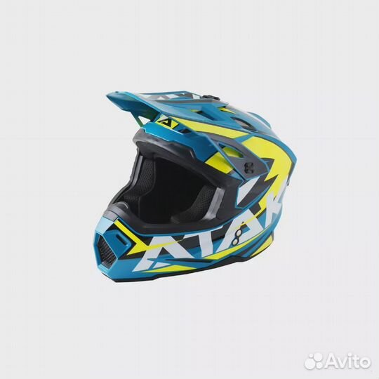 Шлем (кроссовый) Ataki JK801 Rampage синий/желтый