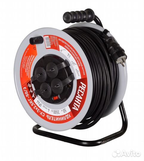 Удлинитель силовой Ресанта с выкл., 4 розетки IP44