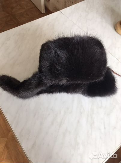 Норковая шапка - ушанка мужская