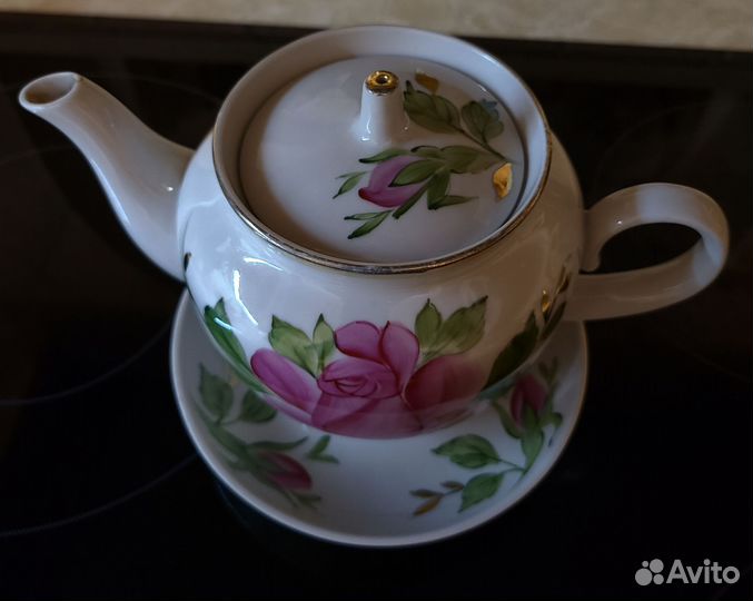 Заварочный чайник Красный фарфорист, Чудово,СССР