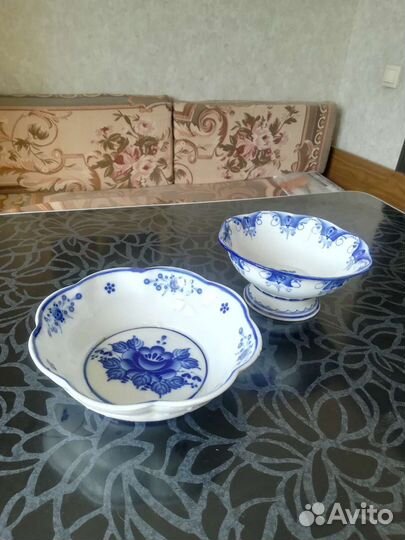 Две вазы Гжель