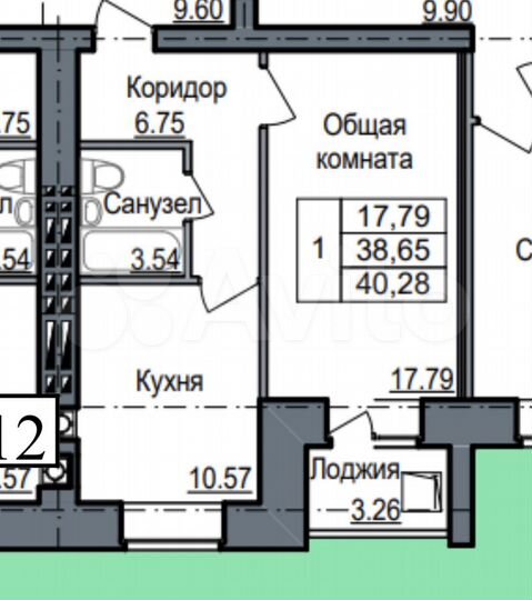 1-к. квартира, 40,3 м², 4/8 эт.
