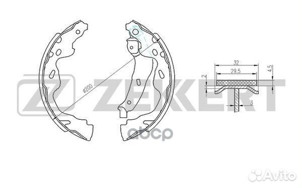 Колодки торм. бараб. задн. Opel Agila B 08- Pe