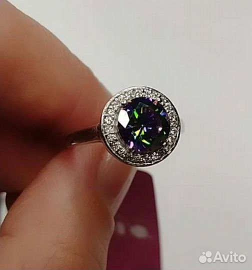 Серебряное кольцо с мистик кварцем