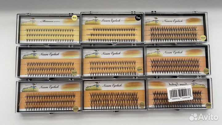 Накладные ресницы пучки 8-14 мм, изгиб С